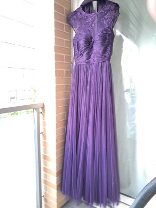 Vestido de fiesta morado Pronovias