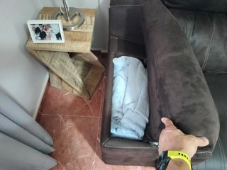 ÚLTIMO PRECIO Sofá cheslong marrón y gris