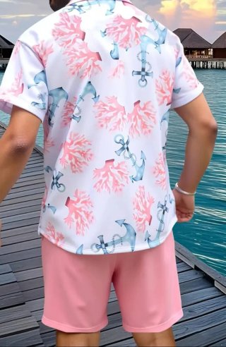 Conjunto Camisa y Pantalón Corto Coral