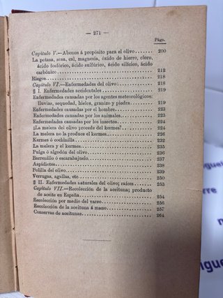 Antiguo y raro libro del cultivo del olivo