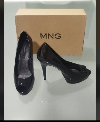 Zapatos Peep Toe Charol Mango Talla 37