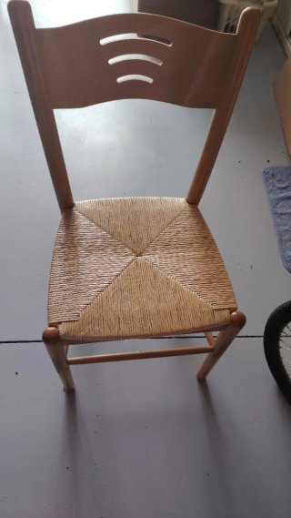 Sillas de madera con asiento de yute