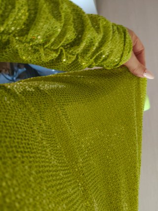 Vestido largo lentejuelas verde