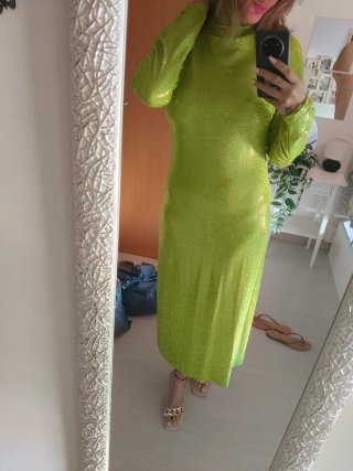 Vestido largo lentejuelas verde