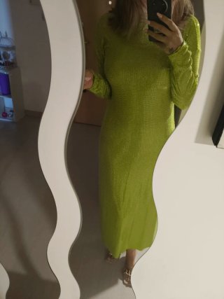 Vestido largo lentejuelas verde