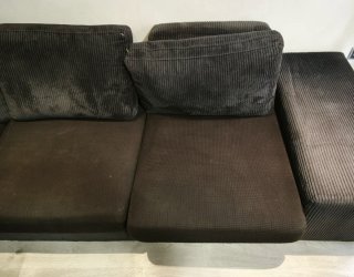 Chaise longue de pana negra