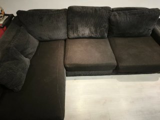 Chaise longue de pana negra