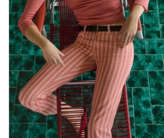 Pantalón Zara rayas rosa