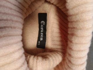 Jersey cuello alto mujer beige talla m/l