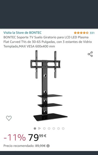 Soporte TV con estantes y base