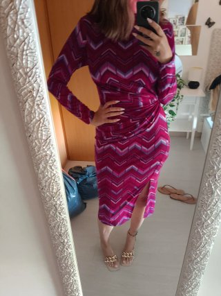 Vestido estampado zig-zag