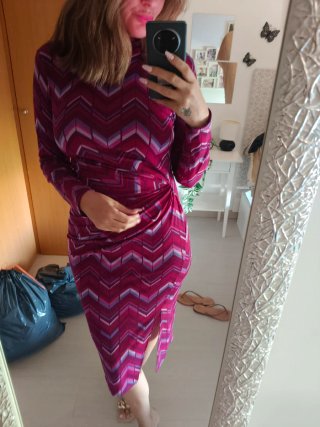 Vestido estampado zig-zag