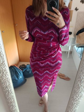 Vestido estampado zig-zag