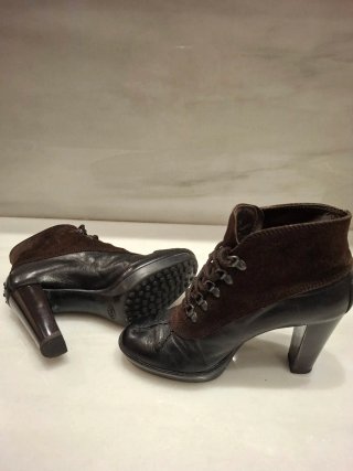 Botines Tod's Piel y Ante Marrón Talla 37