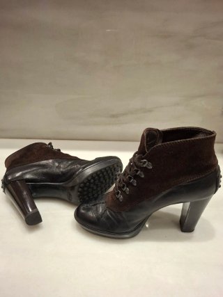 Botines Tod's Piel y Ante Marrón Talla 37