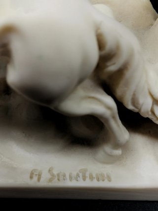 Figura clásica Cuadriga Romana A.Santini Firmada