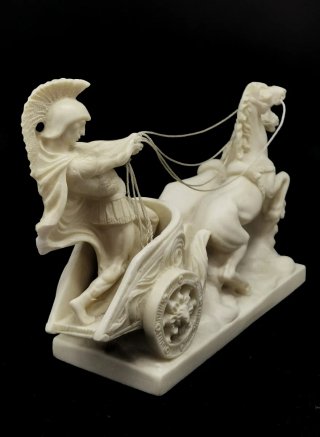 Figura clásica Cuadriga Romana A.Santini Firmada
