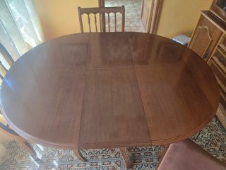 Mesa redonda extensible de madera