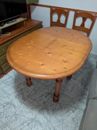 Mesa redonda madera extensible cristal