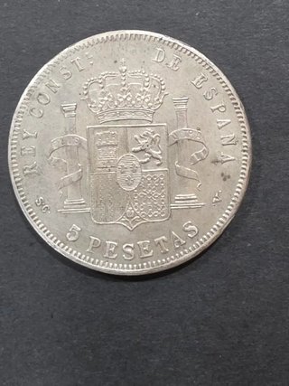 Moneda 5 pesetas Alfonso XIII 1897 Plata