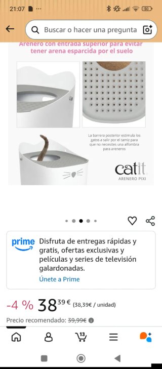 Arenero Gato cerrado NUEVO Catit Pixi