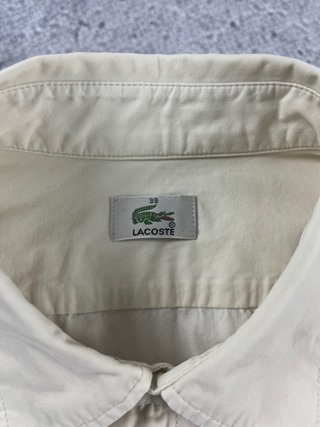 Sobrecamisa Lacoste crema con cremallera 100% algo