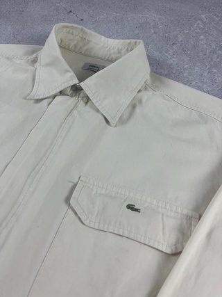 Sobrecamisa Lacoste crema con cremallera 100% algo