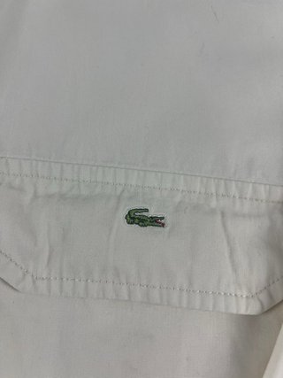 Sobrecamisa Lacoste crema con cremallera 100% algo