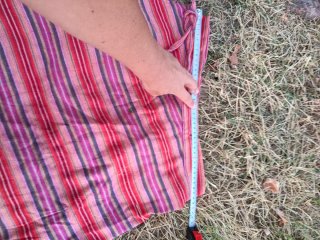 Boho striped skirt women M (38) red