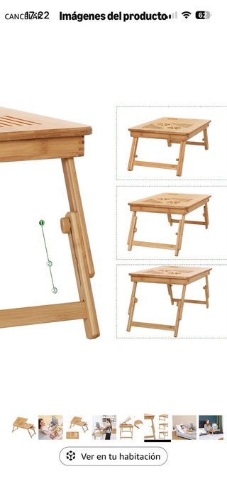 Mesa Plegable Bambú para Portátil