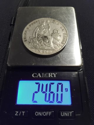 Moneda Peruana Lima 1892 Plata 9 Decimas