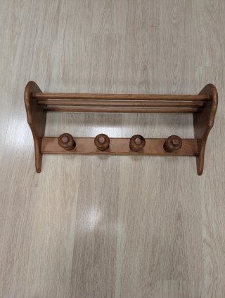 Perchero madera con repisa y 4 colgadores