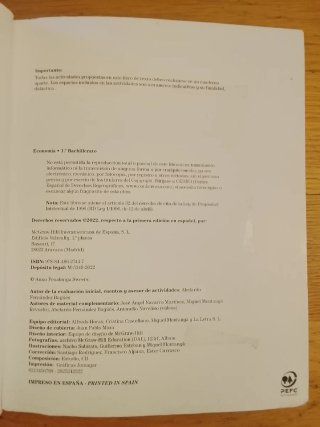 Libro Economía, 1º Bachillerato, McGraw-Hill