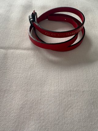 Pulsera Piel CH Doble Vuelta Negra Roja