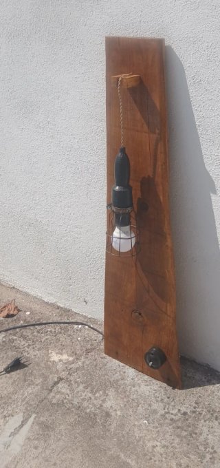 Candeeiro Parede Rustico Madeira Metal Artesanal