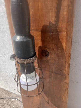 Candeeiro Parede Rustico Madeira Metal Artesanal
