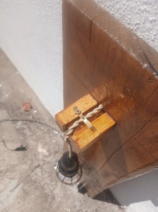 Candeeiro Parede Rustico Madeira Metal Artesanal