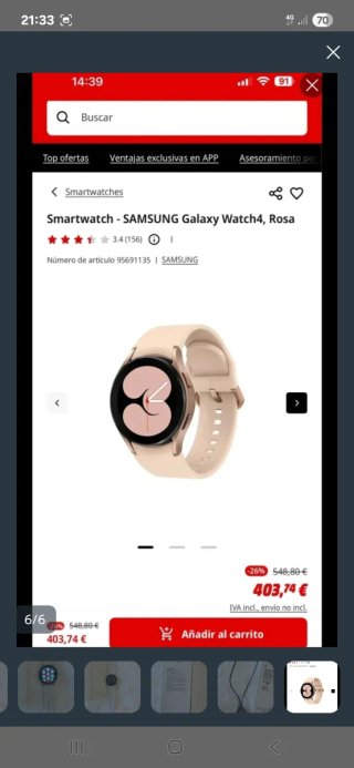 Samsung Galaxy Watch 4 Plata