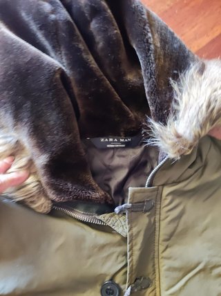 Chaqueta Zara Man Verde con Capucha Forrada