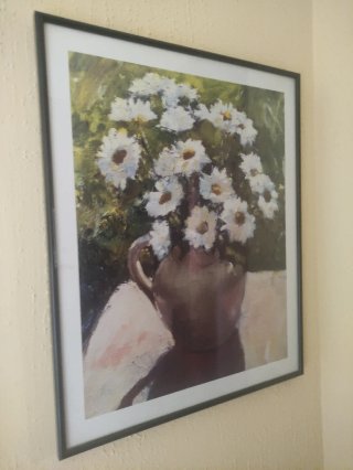 Cuadro Flores Blancas Jarrón