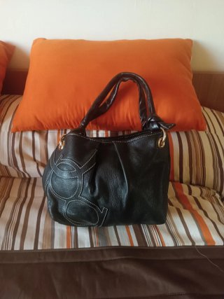 Bolso de piel Purificación García negro