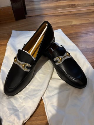 Mocasines Gucci Negro y Dorado