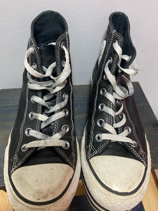 Converse negras de caña alta con plataforma