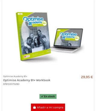 Libro de inglés nuevo sin uso y forrado. B1+