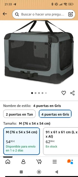 Transportín Perro Plegable 76 × 54 × 54 cm NUEVO