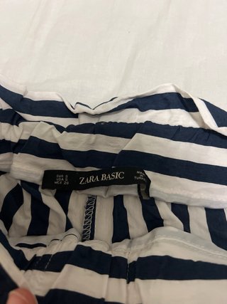 Pantalón Zara Rayas Azul Blanco