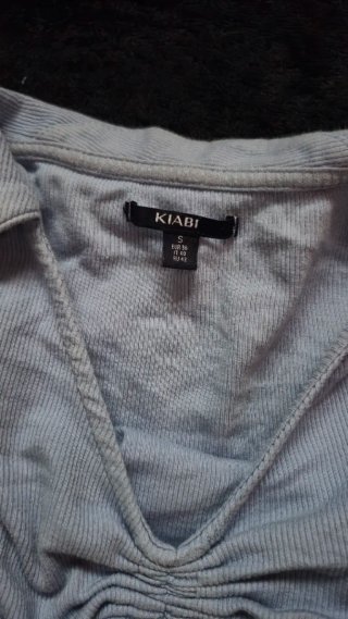 Camiseta manga larga canalé fruncida