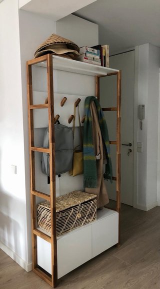 Mueble recibidor perchero y banco