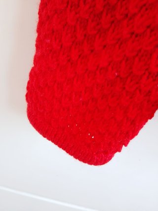 Cardigan Rosso Vintage Lavorato Scollo V