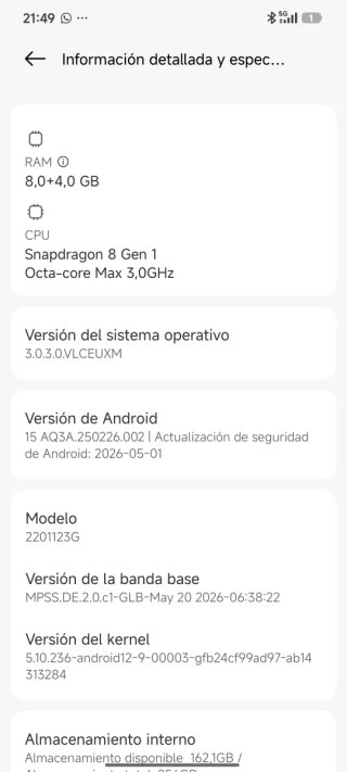 Xiaomi Mi 12 256GB Gris